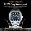 POEDAGAR Square Fashion Man Wristwatch Waterproof Luminous Date Week Quartz Men's Watches Stainless Steel Luxury Men Watch Reloj