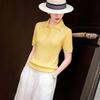 Women's 100% Tencel Striped Polo Knit Shirt