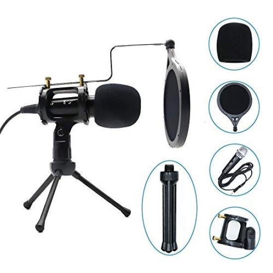 Desk Arm Microphone Stand Tabletop Telescopic Holder Flexible Arm Clamp for Microphone Studio Microphone Condenser Microphone Stand Arm Set Foldable
