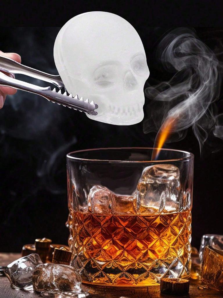 1 Silicone Skull Shaped Ice Cube Mold, Family Gathering, Summer, Creative and Simple Ice Cube Maker
