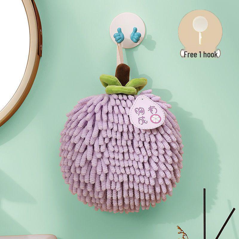 Chenille Hanging Hand Towel: Cute, Absorbent, Thickened for Kitchen & Bathroom