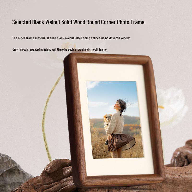 3D Decorative Solid Wood Photo Frame with Mortise and Tenon Structure, Perfect for Desktop Display and Commemorative Couple Photos