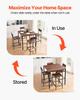 Bar Table, 5PCS 889mm Bars Tables Set, Bar Tables and Chair Set with Rounded Edge Design, Square Pub Table with Four Stools for Living Room, Dining