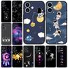 Hülle Mond Cartoon Himmel Astronaut Sterne für Samsung Galaxy S22 S21 S20 Fe Ultra S9 Plus + A13 A22 M21 M31 M55 M15 Handyhülle
