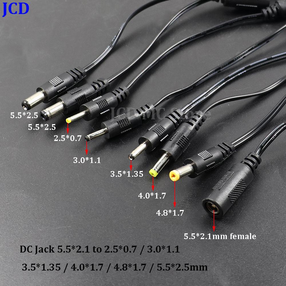 1/3/5PCS 5.5x2.1mm DC Female Power Jack to DC Male Plug Cable 5.5*2.5mm 3.5x1.35 4.0*1.7mm 4.8*1.7 2.5*0.7 Connector Power Cord