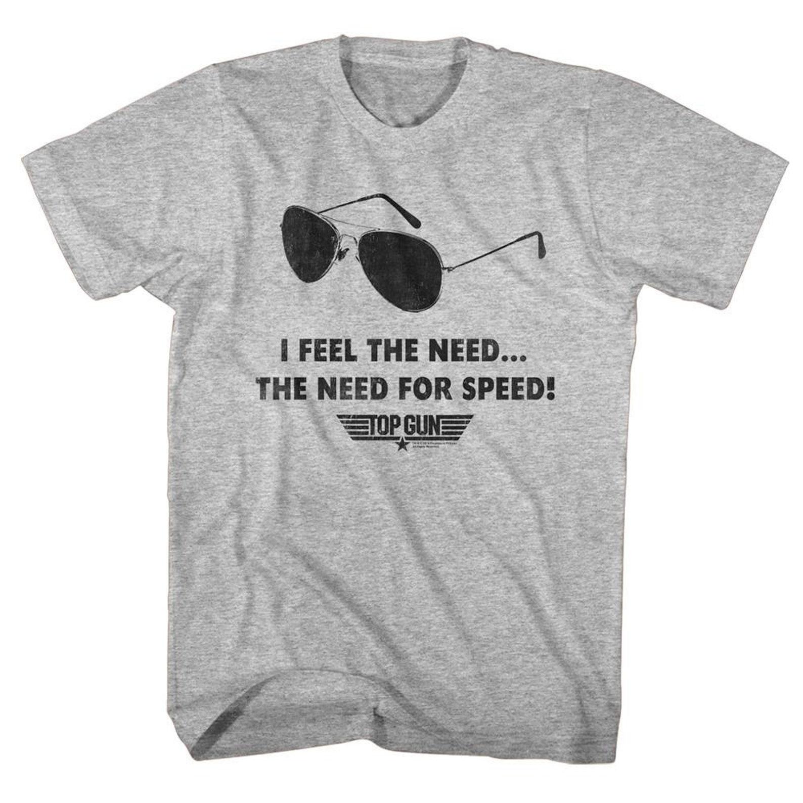 Top Gun Speed Need Gray Heather Adult T-Shirt XL