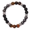 Natural Stone Bead Bracelet Tiger Eye Magic Hematite Obsidian Bangle Women
