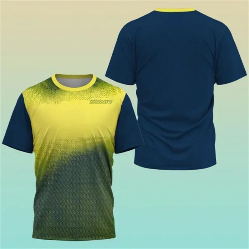 2024 New 3D print Boutique Table Tennis Sports Shirt Training T-shirt Sweat-absorbing Comfortable Top Badminton Sports Shirt Top