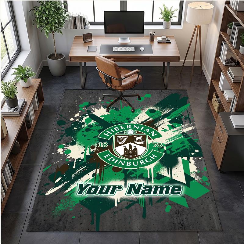 Crystal Velvet Rug Hibernian FC Print Custom Name Text Floor Mat Home Decor