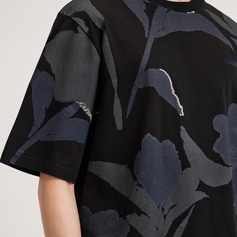 CROQUIS Men's 2025 Summer Loose Round Neck Cotton T-Shirt