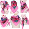 Luxury Hijab Hair Bands Square Cotton Scarf For Women Neckerchief Female Rose Pattern Shawl Headband Fashion Wraps Bandana