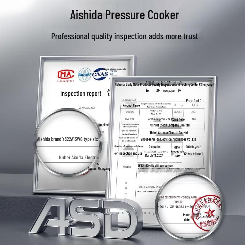 ASD 4L 304 Stainless Steel Explosion-Proof Pressure Cooker