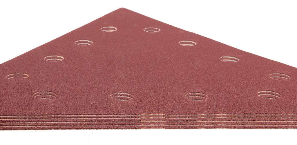 Velcro sandpaper K180, triangular with 12 holes, 5 pcs for sander 59G264