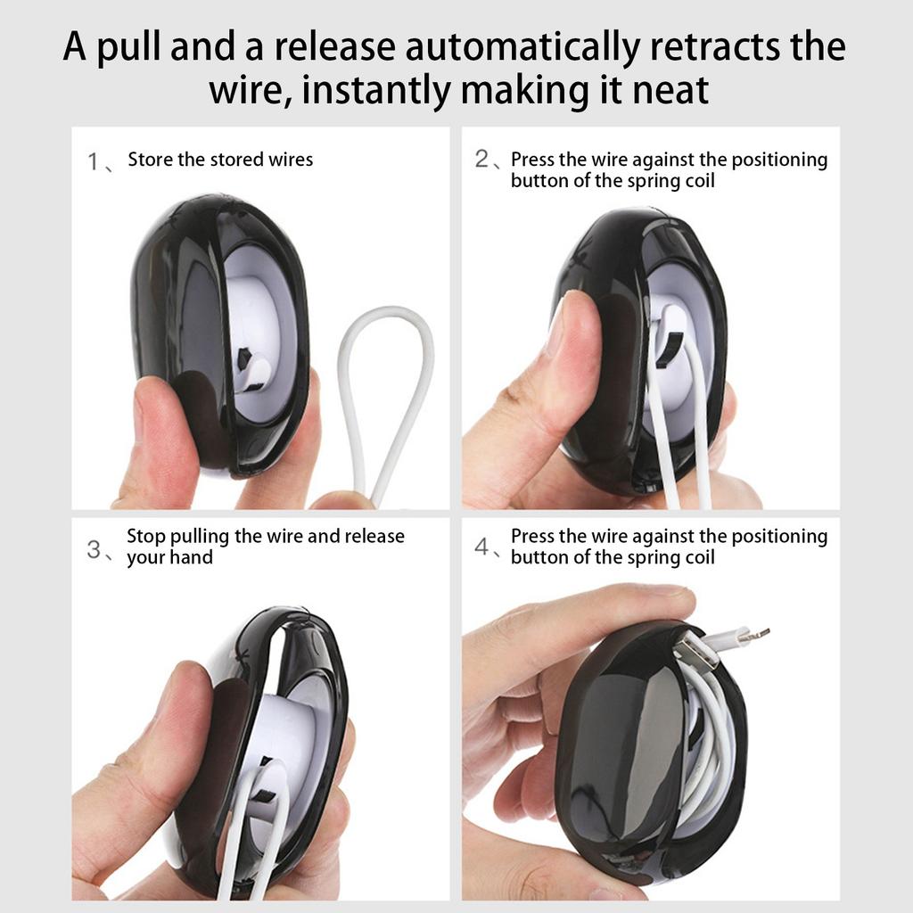 The Automatic Retractable Reel Reel Is Used For Chargers, Data Cables And Wired Headphone Storage Devices