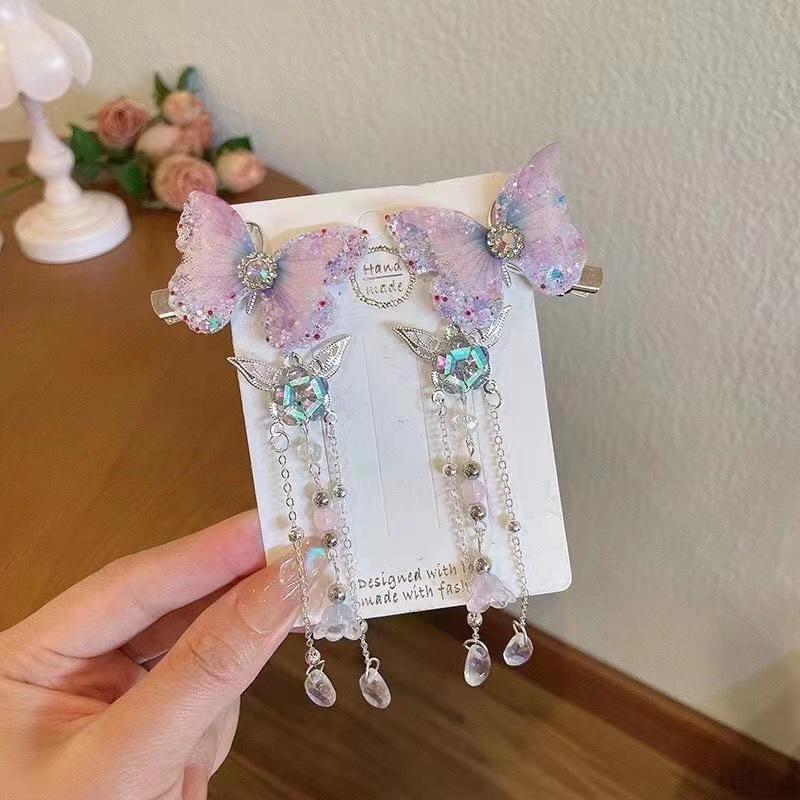 Ancient Style Children's Hanfu Hairpin with Tassel and Forehead Chain