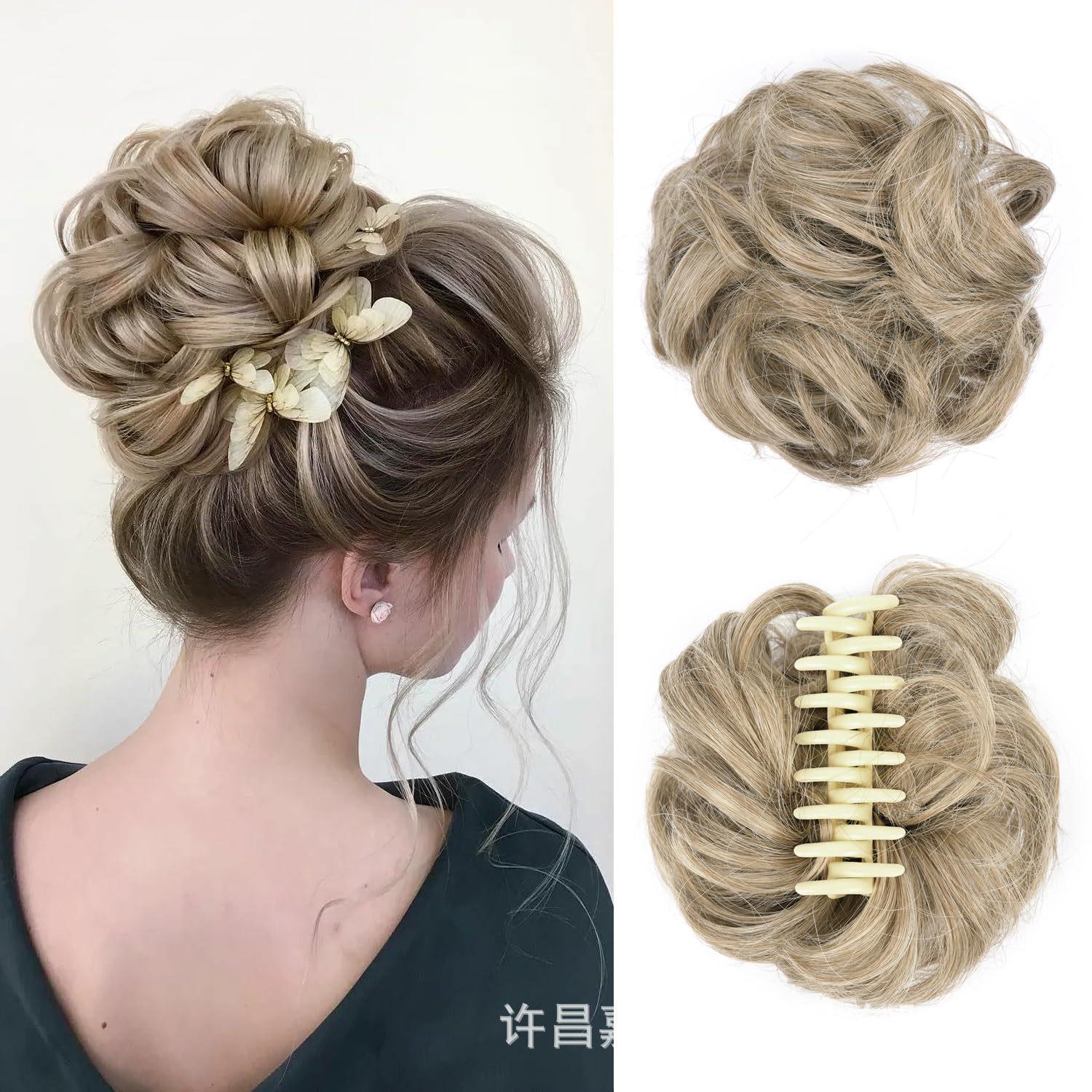 

Ленивый пучок для волос | Большая пушистая резинка-краб