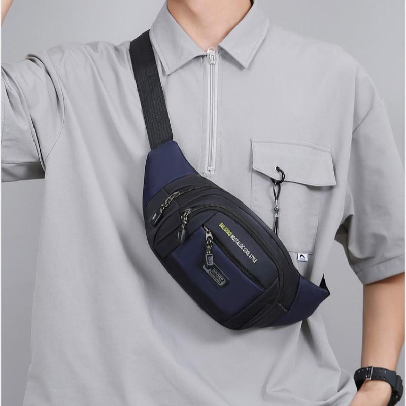 1Pc Korean Version of Trend Running Fitness Backpack Messenger Bag Fanny Pack Fashion Sports Shoulder Bag New Men's and Women's Chest Bag