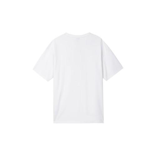 Nike Herren Weißes Kurzarm-T-Shirt mit Retro Amerikanischem Brustaufdruck