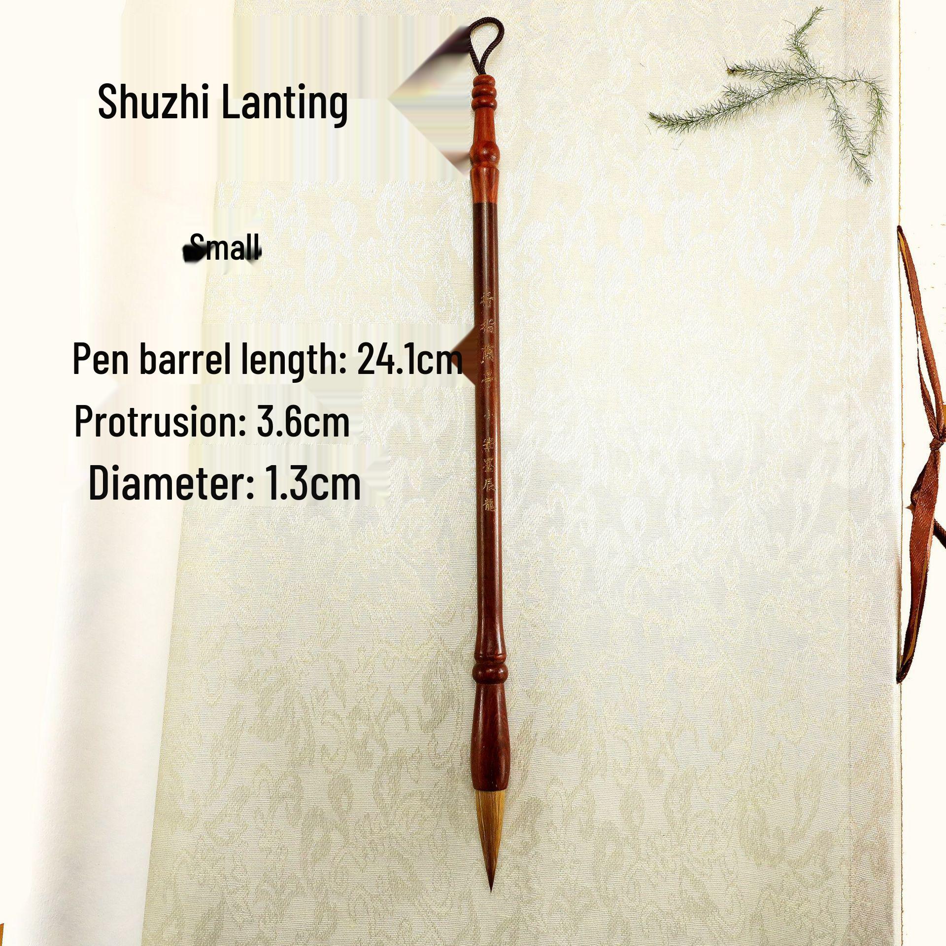 Shuzhi Lanting Pure Wolf Hair Calligraphy Brush Set - Rosewood Handle, Various Sizes for Regular Script