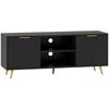 Modern TV Stand Cabinet for TVs Up To 55", TV Unit with 2 Open Shelves and 2 Cabinets, Entertainment Centre with Cable Management for Living Room