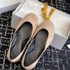 Sheepskin version~ retro niche suede round head shallow mouth flat bottom ballet shoes women's 2025 new spring and autumn single shoes