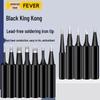 Black King Kong Soldering Iron Tips Set – 5-Piece 900M Internal Heating, Knife-edge & Pointed, Constant Temperature for 936 Soldering Stations