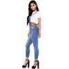 Dam overall i trasig denim med raka ben - Jumpsuit i europeisk & amerikansk stil
