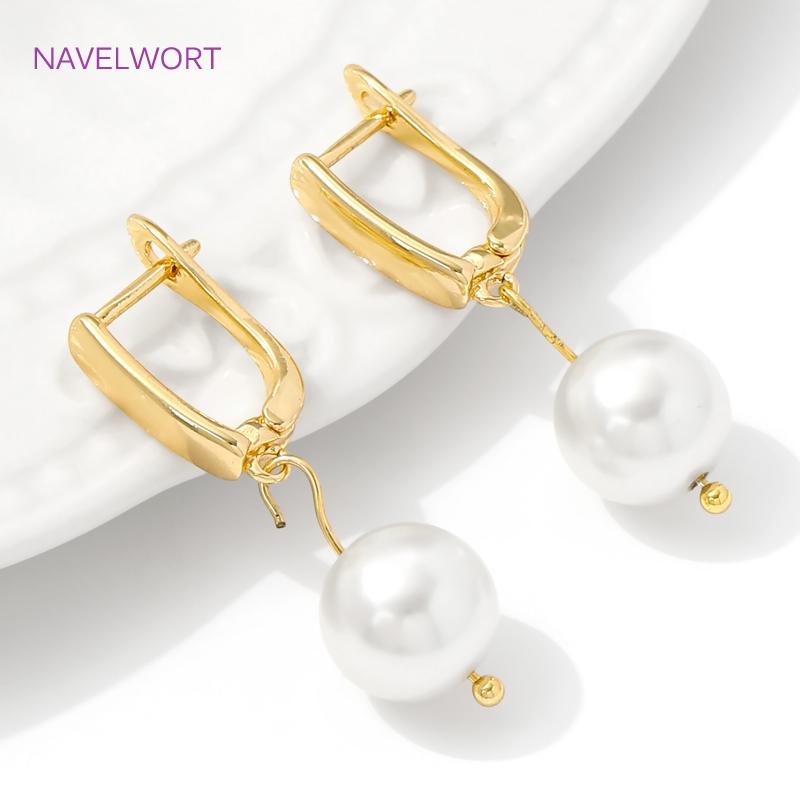 18K Gold Plated Shvenzy Earwires Fasteners,Brass Earring Fixtures,Earring Hooks Clasps Accessories,DIY Earring Making Supplies