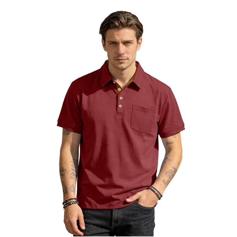 Summer New Men's Polo Shirt Casual Short Sleeve Turn-down Collar Solid Color Fashionable Light Weight Cotton T-shirt for Youth