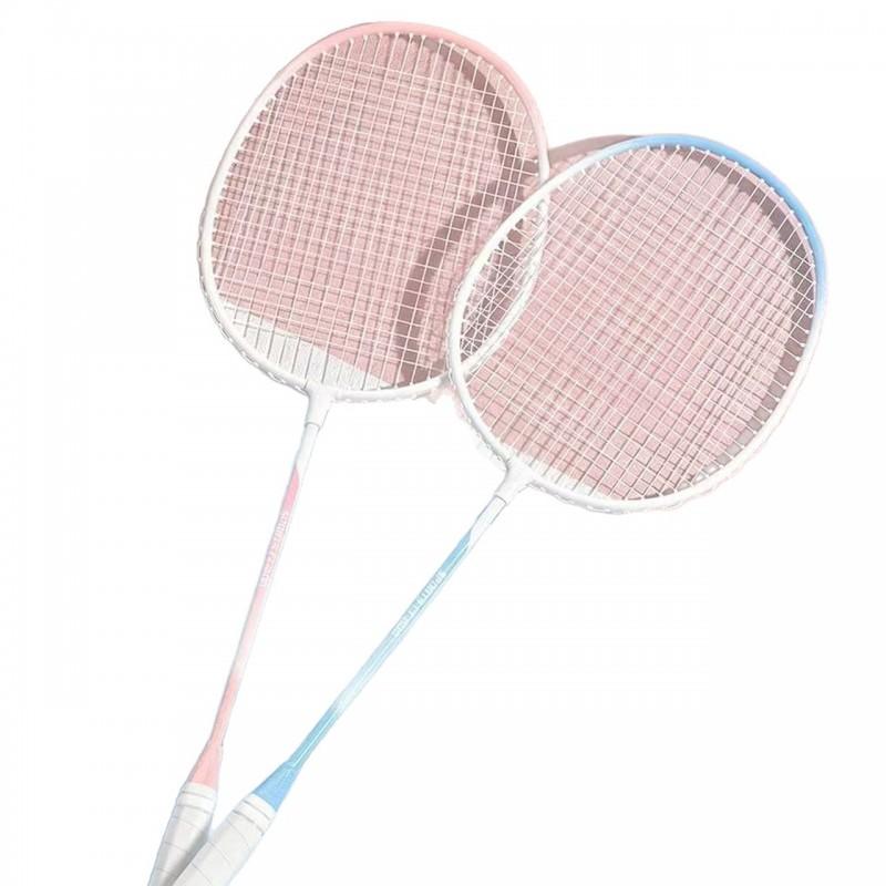 Beginner Racket Set Students Casual Players Durable Iron Alloy Double Pack With Bag Optional Shuttlecocks