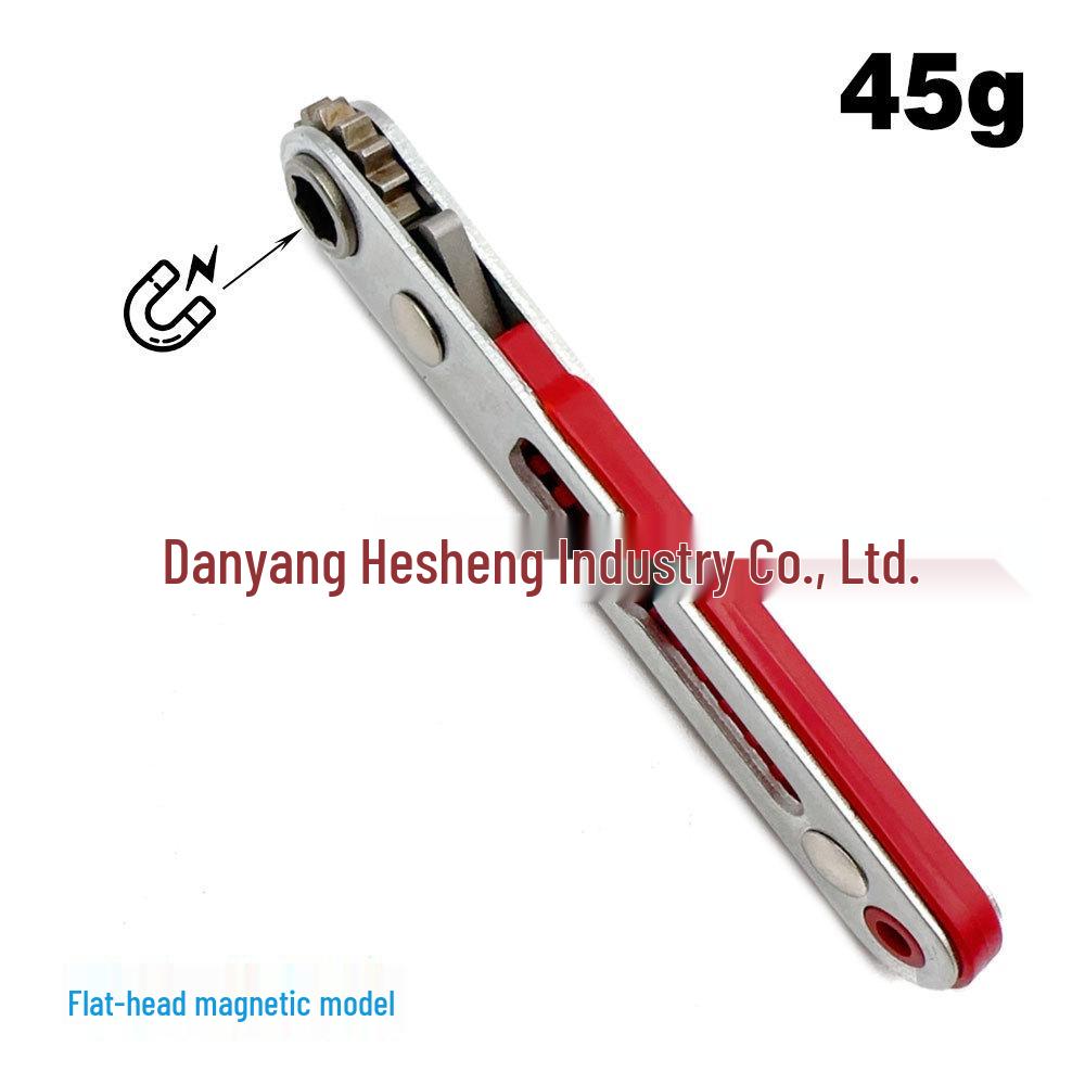 Compact Two-Way Right Angle Ratchet Screwdriver Set with Phillips & Slotted Bits