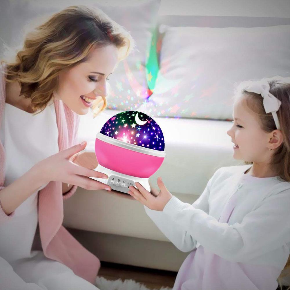 Star Projector Night Light Lamp Fun Gifts for Girls and Boys Rotating Star Sky Moon LED Light Projector for Kids Bedroom Decor