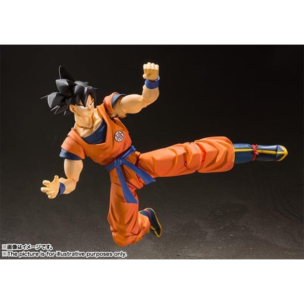 Bandai S.h.figuarts Dragon Ball Z Son Goku Earth Raised Saiyan Painted Movable
