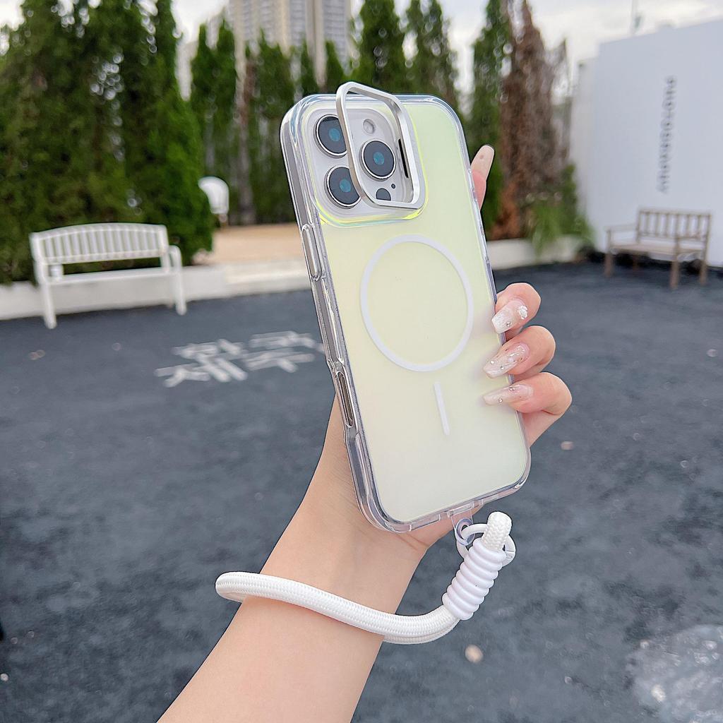 iPhone 17 Pro Max Color-Changing Dragon Lens Holder & Lanyard Case - 16 Bright Colors