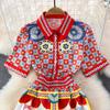 Summer Women Vintage Print Designer Runway Dresses Fashion Long Midi Party Shirt Dress
