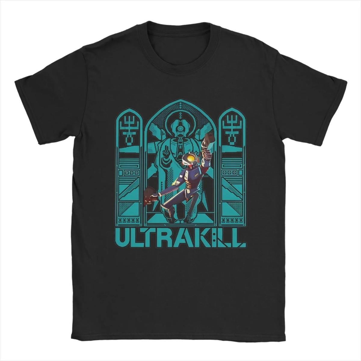 

Чоловіча футболка Ultrakill Стрілялка V1 Rock Чиста бавовна мерч Гумористична футболка з коротким рукавом з круглим вирізом Подарункові футболки 4XL