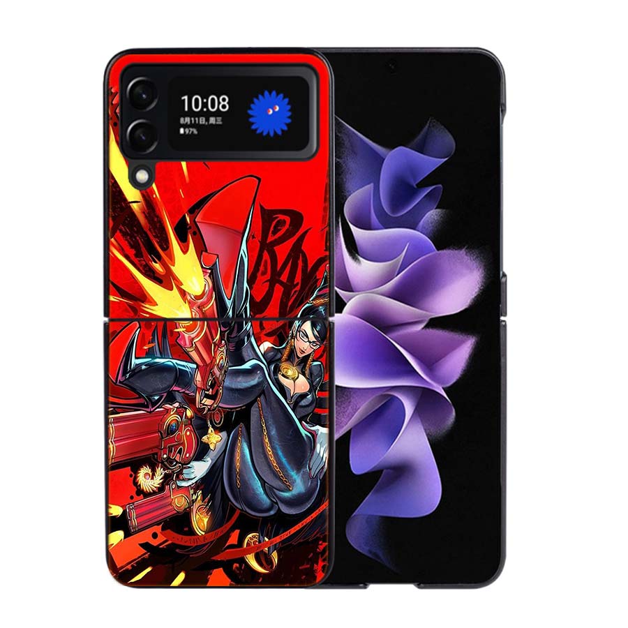 Bayonetta Phone Case For Samsung Z Flip 7 6 5G Galaxy Z Flip4 Z Flip5 Z Flip3 Coque Black Hard PC Shell Protective Cover