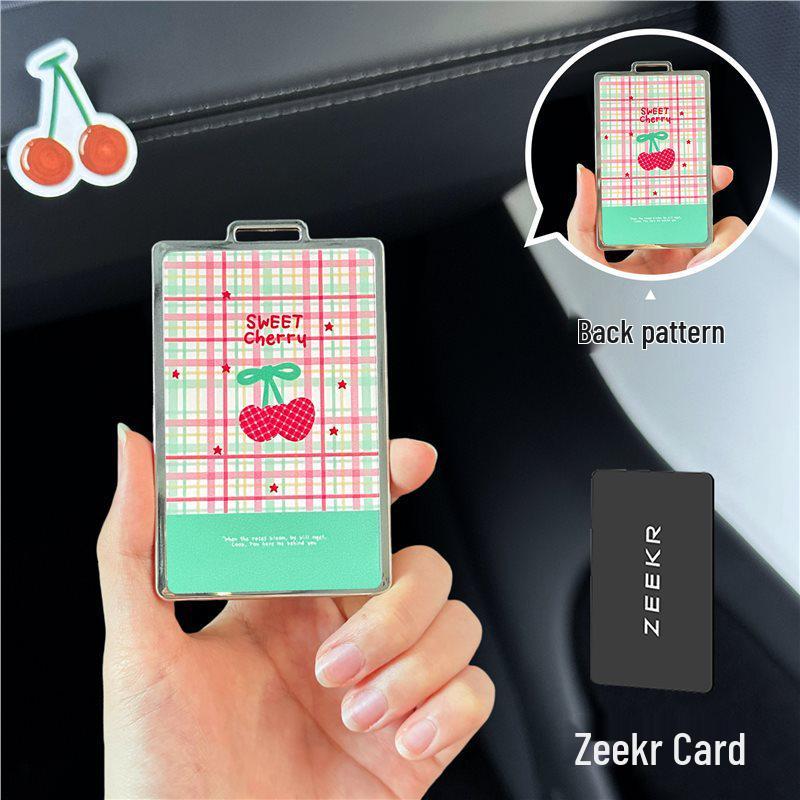 Zeekr 001/009 Key Case: Cherry Plaid TPU Shell for Full Protection Standard