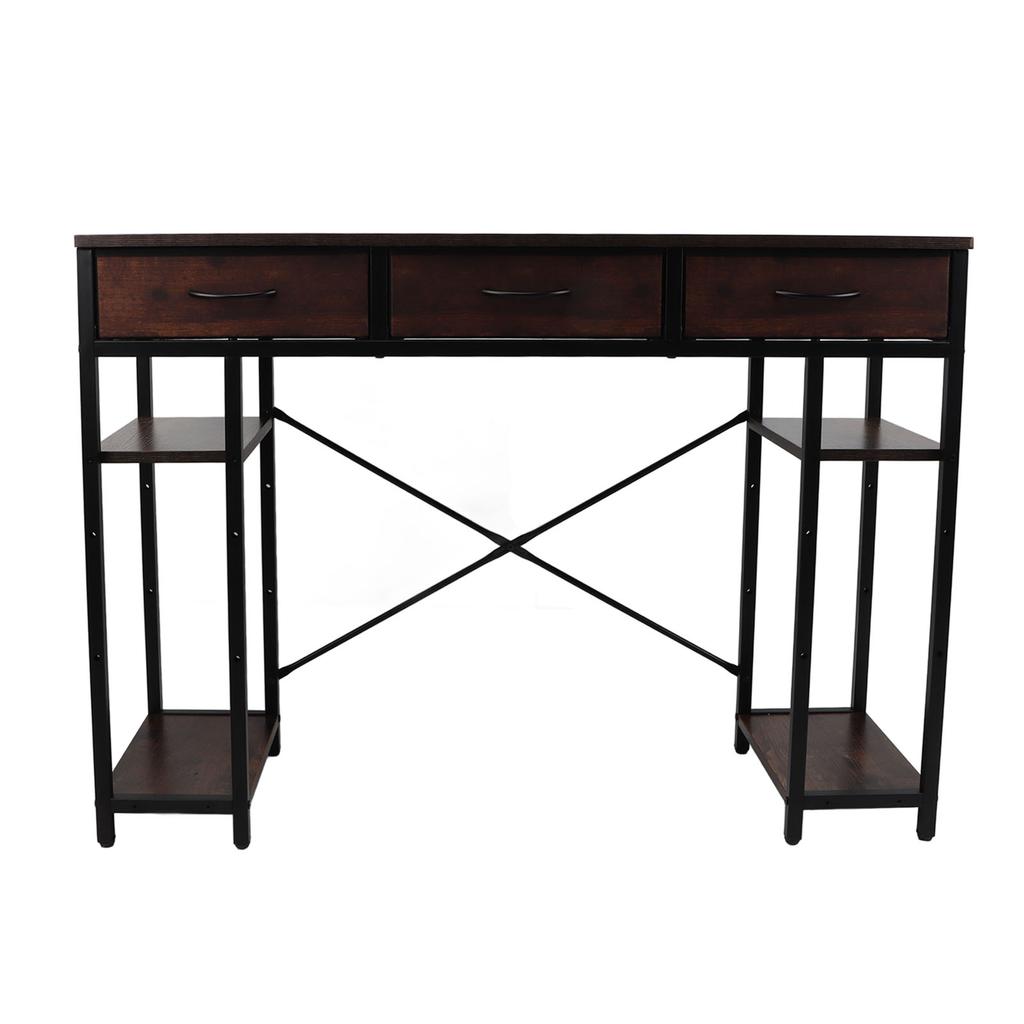Computer Desk Retro Style Convenient Drawer Versatile Sturdy Structure Office Computer Desk Gaming Study Writing Table
