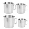 4ks Venkovní nerezový kelímek se skládací rukojetí vkládací hrnky pro grilování, lezení, kempování