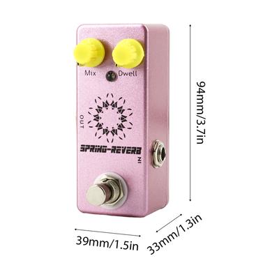 Gitarrenfeder-Rever-Pedal, Effektpedal für elektrische Gitarre, True Bypass, Zinklegierung, Schale, DC 9 V, 6,35 mm
