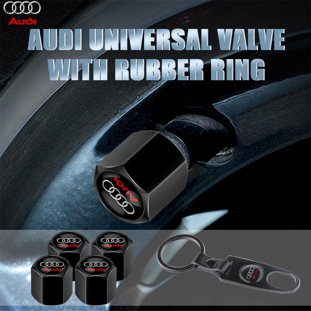 3D Metal Car Wheel Tire Valve Stem Caps Tyre Valve Stem Covers For Audi A1 A3 A5 Sline Q2 A4 B8 A6 C5 Q3 8P 8V Q5 B7 B6 B9 RS Q7