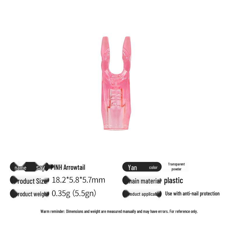 Multicolor Anti-Nail Plastic Arrow Nock with Inner Insert and Outer Wrap, Various Specifications Available.