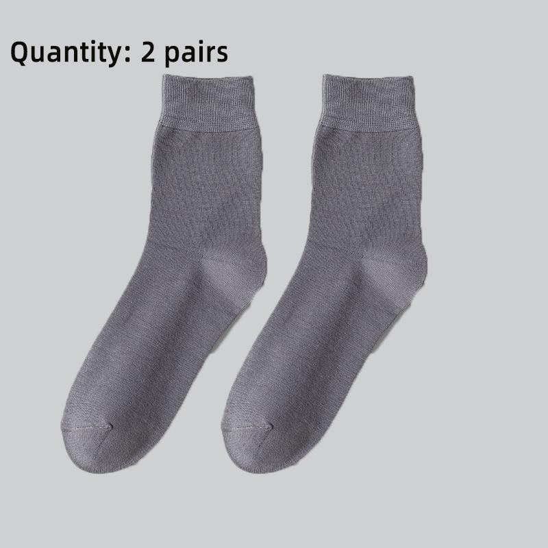 

2/5 пар мужских носков из чистого хлопка на осень и зиму, носки средней длины для бизнеса и спорта, носки без косточек для мужчин, тонкие из чистого хлопка серый