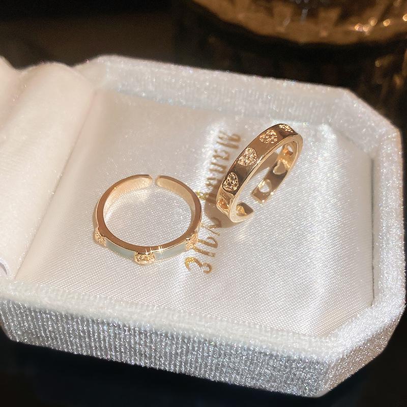 Zircon Open Ring: French Minimalist Style for Women