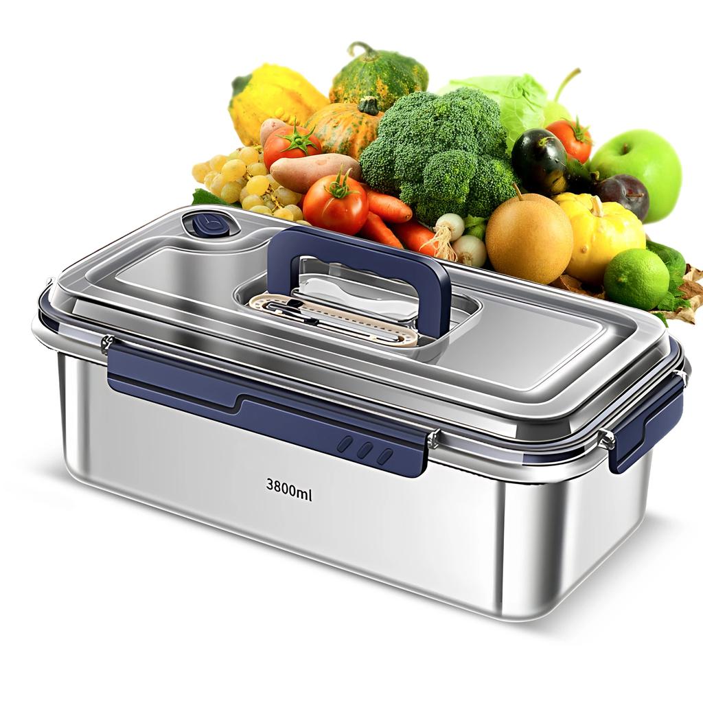 316 Stainless Steel Food Storage Container Set, Airtight Leakproof Kitchen Organizer with Lids, Large Capacity Bento Box