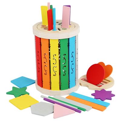 Montessori Wooden Color Sorting Toys Shape Matching Fine Motor Toys Sensory Game Early Educational Puzzle Toys for Toddlers