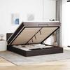VidaXL Ottoman Bed Frame with Dark Brown Mattress 180x200 Cm Fabric 3311397