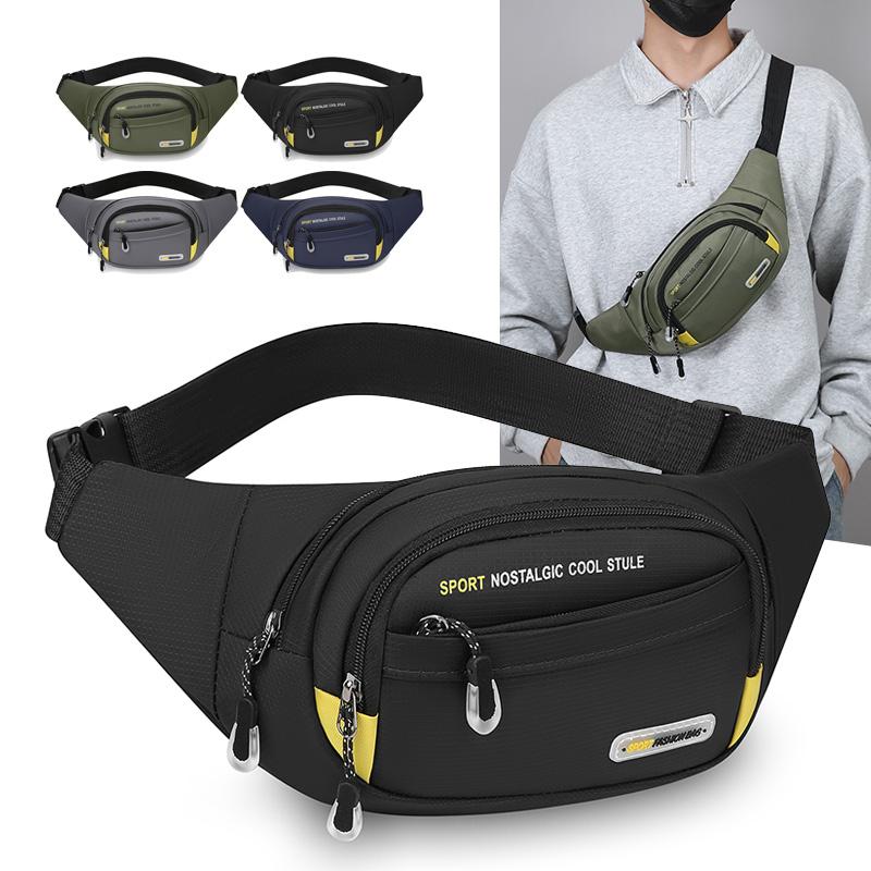 Men's Large Capacity Fitness Waist Pack Portable Anti Theft Ultra Thin Small Chest Bag Sports Outdoor Leisure Running Waist Bag