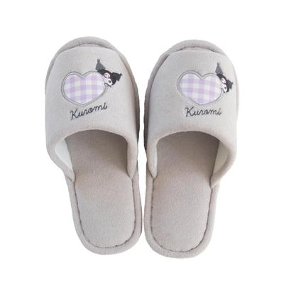 OKA Sanrio Personagens Scrunchie Chinelos Laváveis Cinza Kitty (Kuromi) (Olá Bonito)